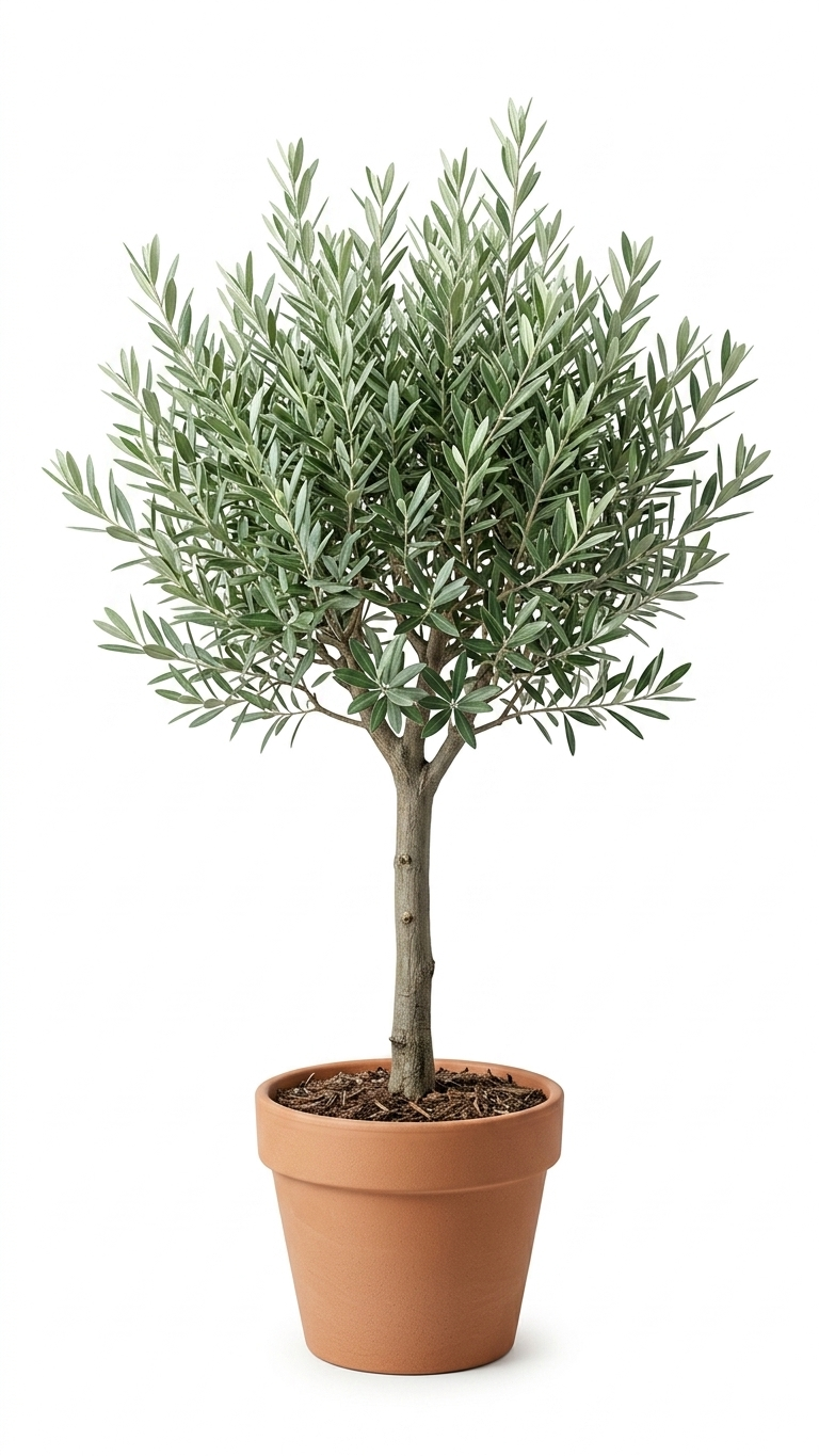 Young olive tree in a terracotta pot