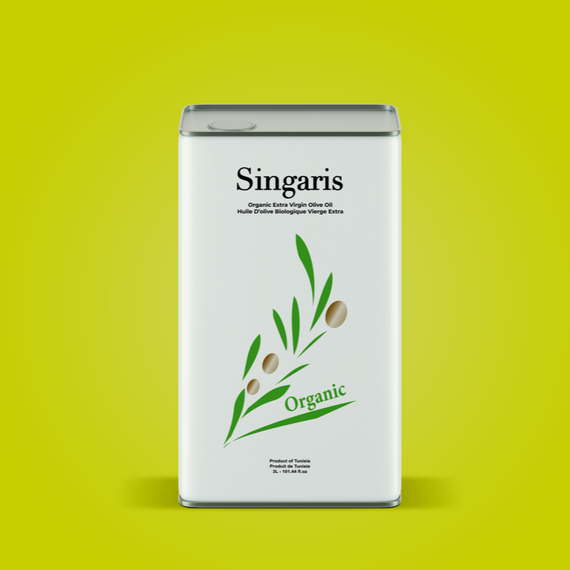 Singaris Organic metal canister - white container